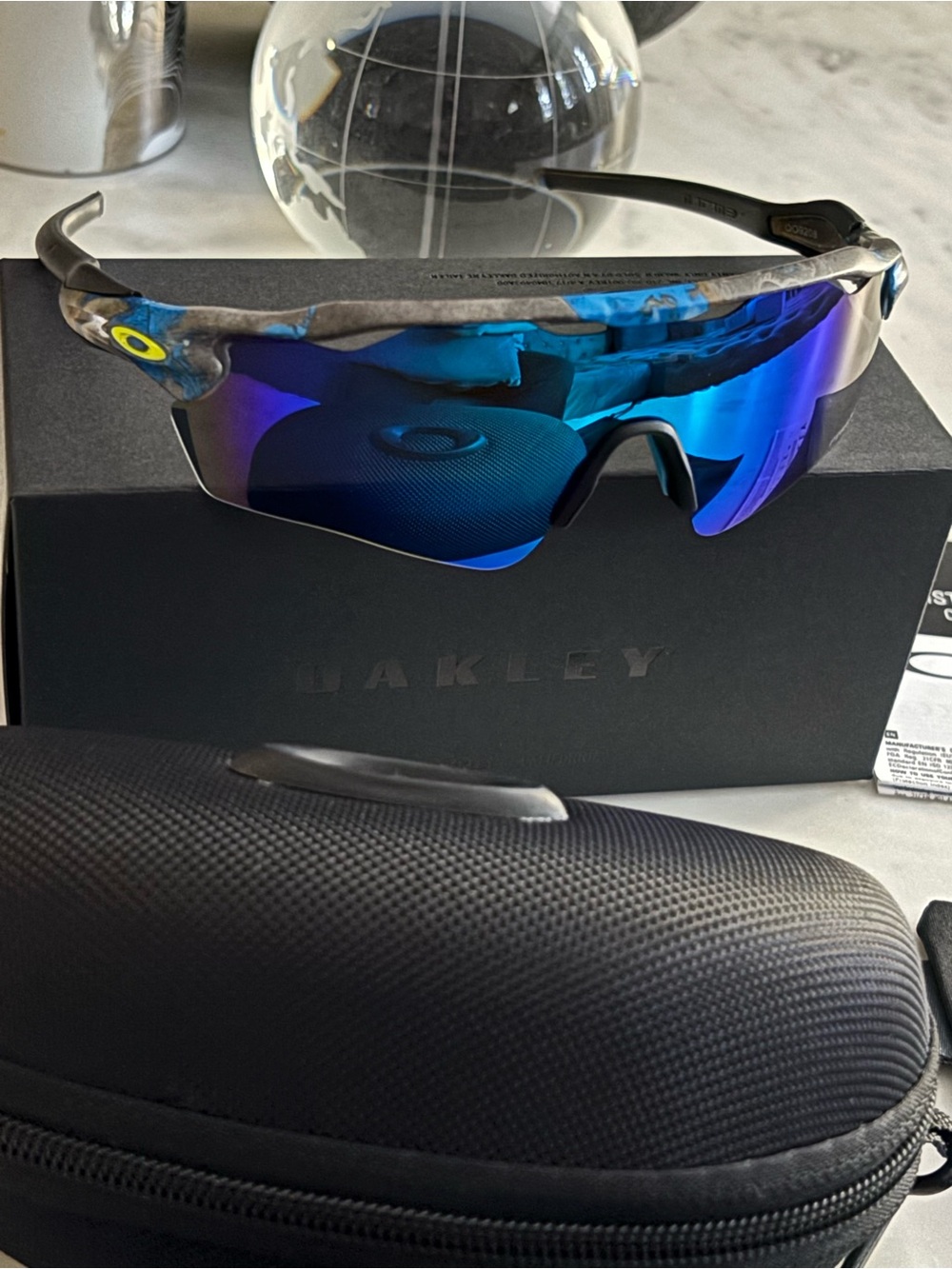 Oakley Sunglasses with Blue PRIZM Lens Gray Camo Frame